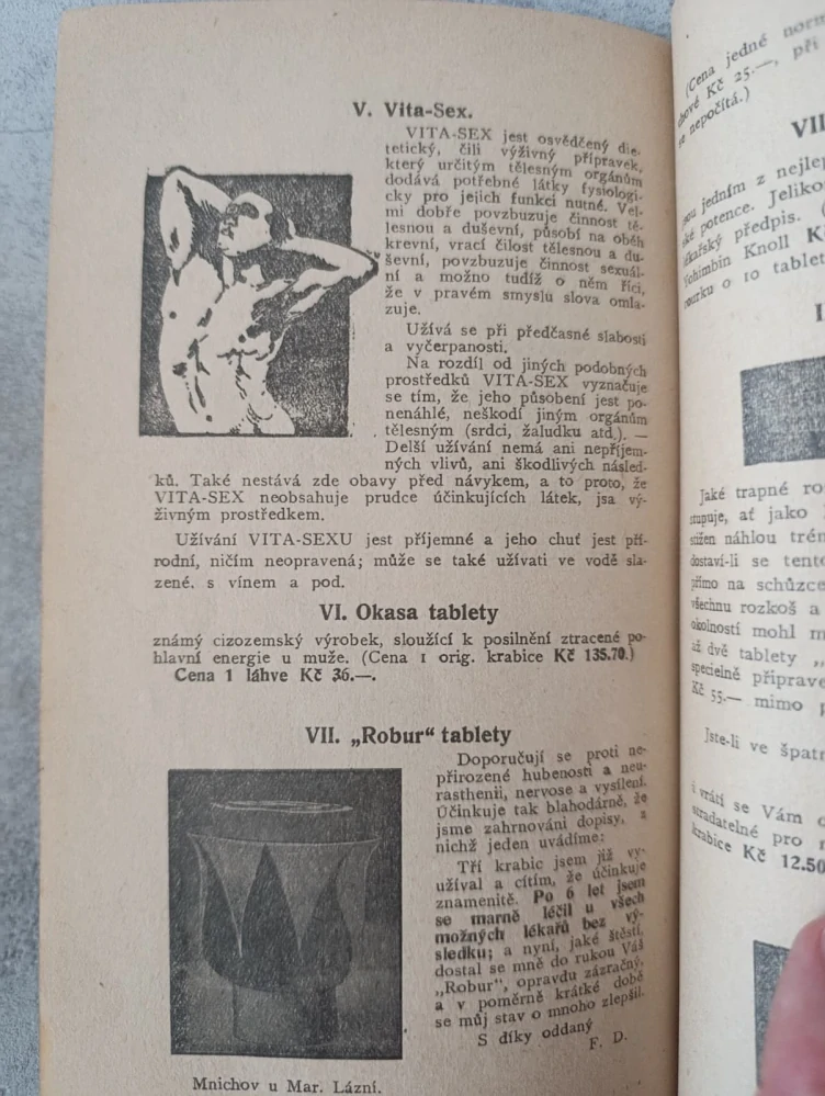 Mechanické prostředky sloužící k zabránění nákazy a těhotenství, r.1930